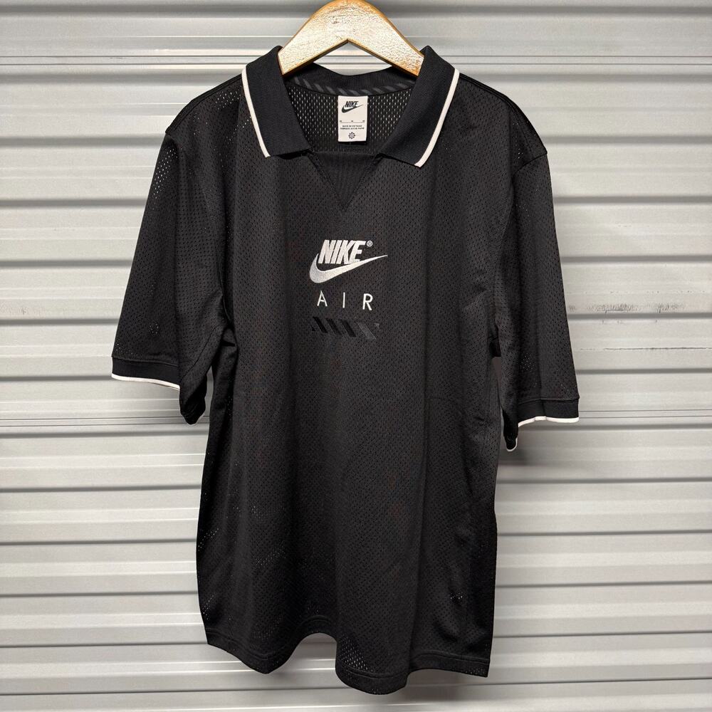 Nike Air Retro 90's Soccer Jersey Polo Black HJ0303-010 Men's Size M Medium NWT